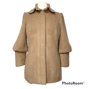 NWT Tuleh puff sleeve wool coat - camel color- size 8